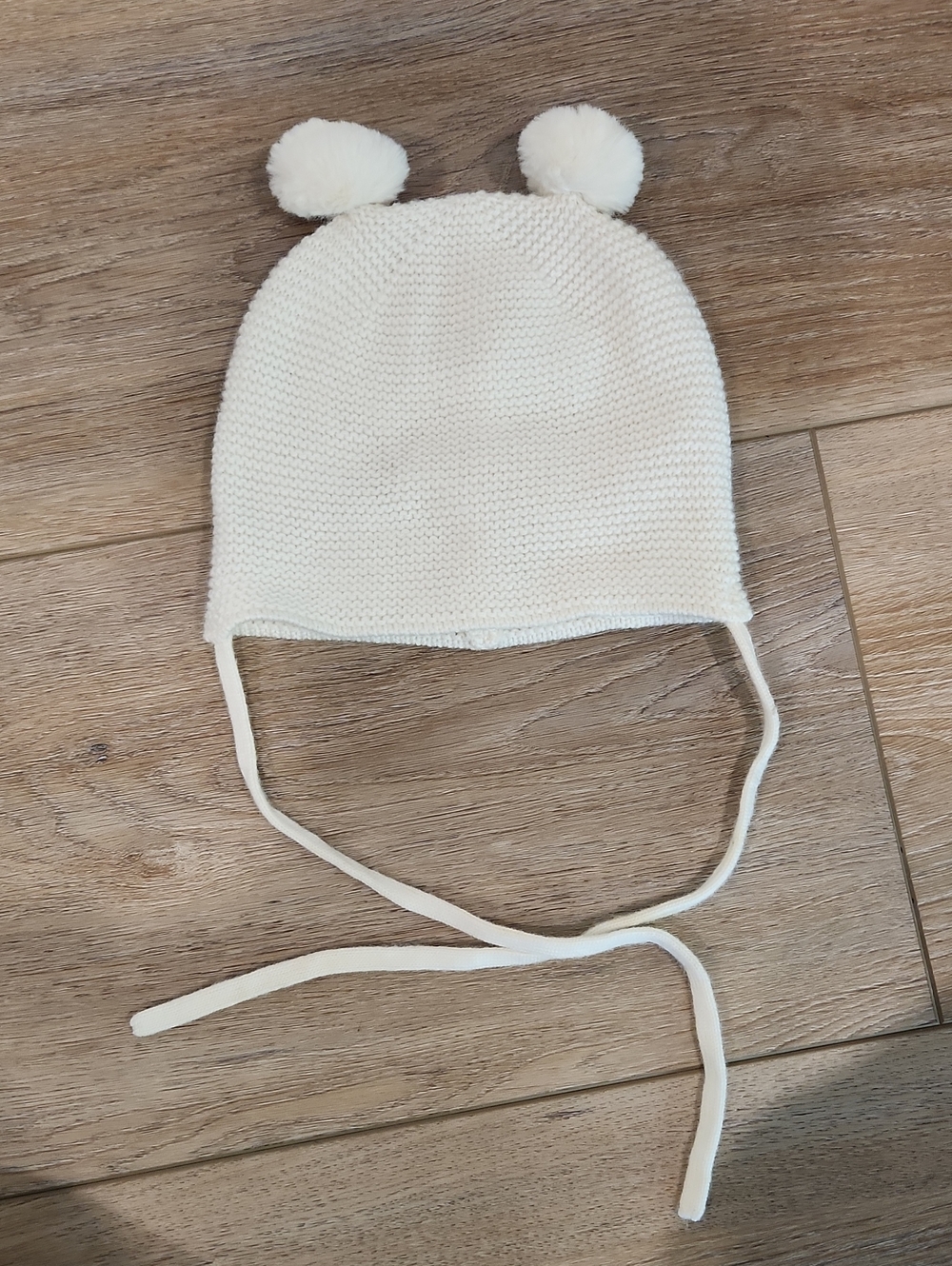 Paz Rodríguez Ivory 100% Wool Knit Pom-Pom Hat Size 18 Months